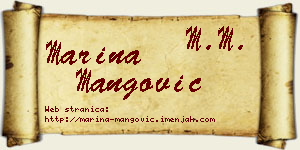 Marina Mangović vizit kartica